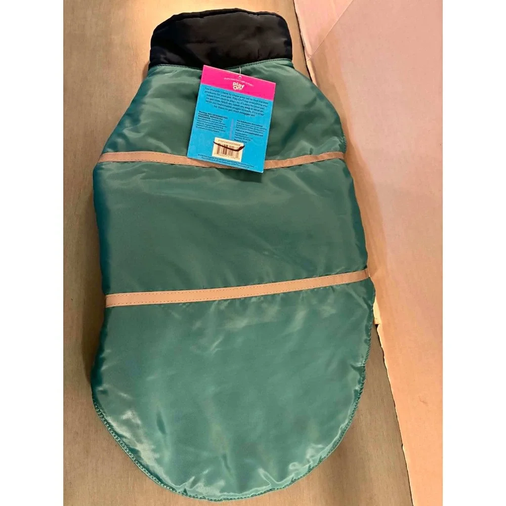 Play On 3 in 1 Jacket Pet Large‎ Teal Excellent Fleece Lined Reflective Coat